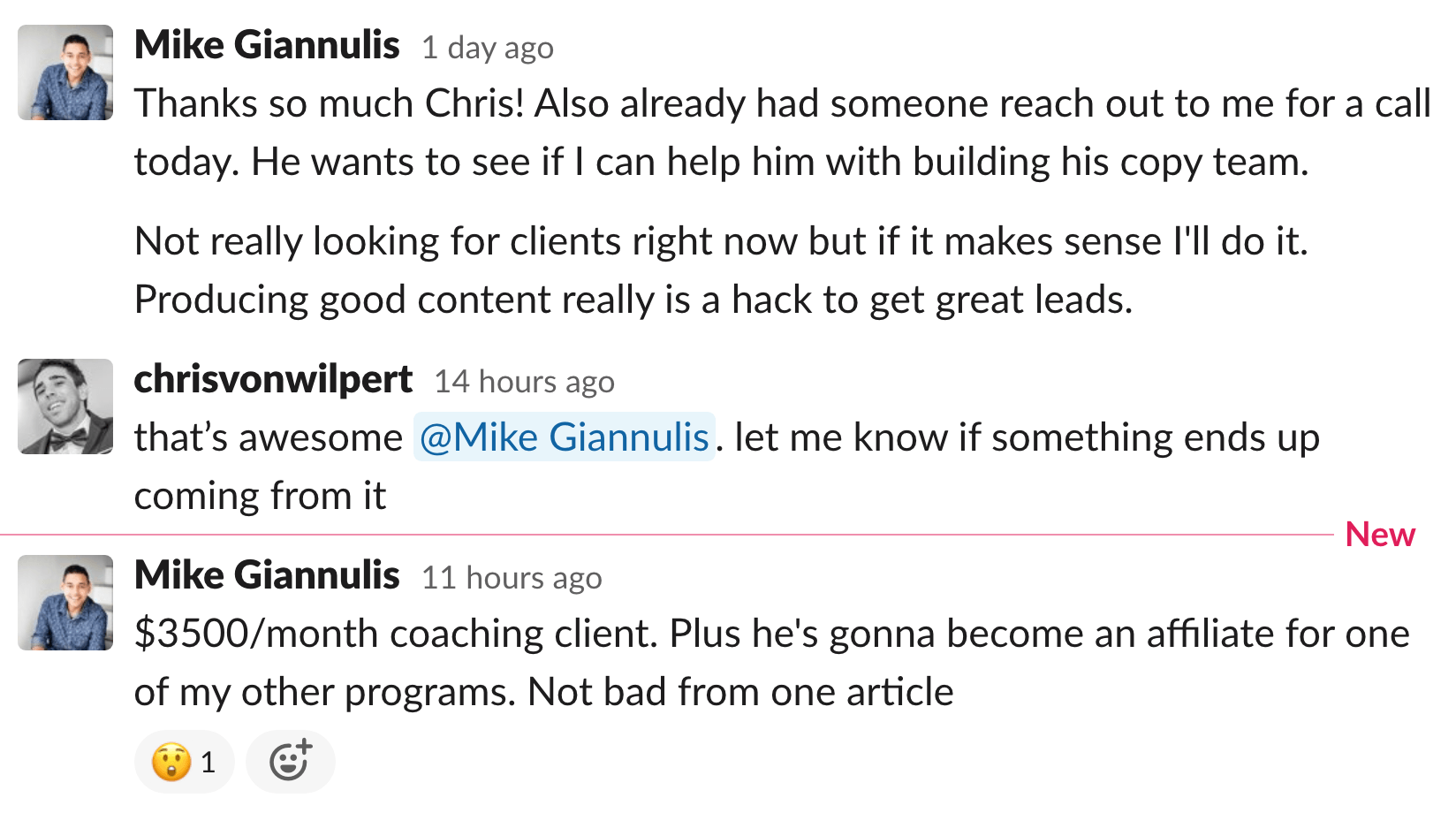 Mike Giannulis testimonial screenshot