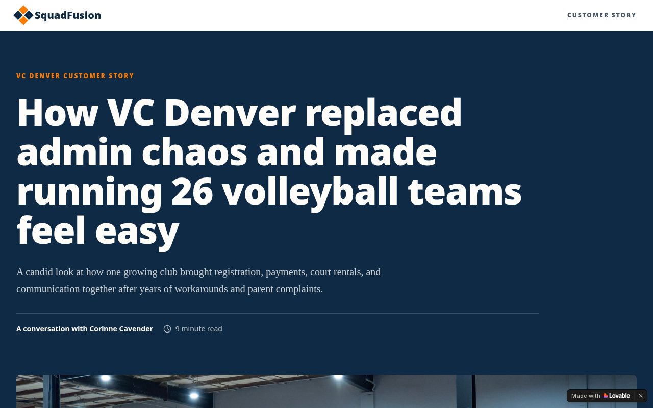 Finished customer story: SquadFusion × VC Denver
